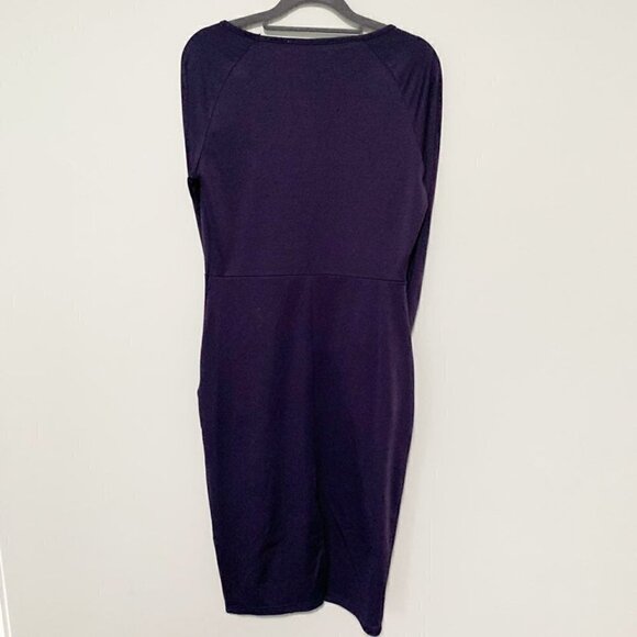 5/$25 Grace Karin navy blue long‎ sleeve fitted stretch dress with pockets - Picture 4 of 8